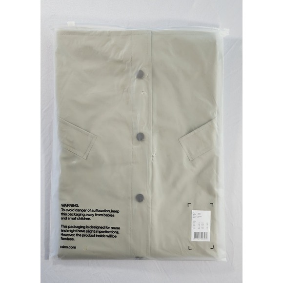 RAINS 12010 Jacket In Cement Size X-Large Unisex - Waterproof - MSRP$110 - NWT - Picture 7 of 7